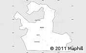 Silver Style Simple Map of BULAWAYO Urban, cropped outside