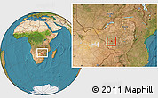 Satellite Location Map of Bulawayo, within the entire country