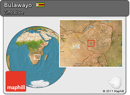 Satellite Location Map of Bulawayo