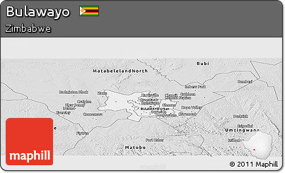 Silver Style Panoramic Map of Bulawayo