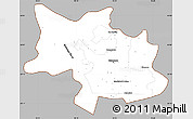 Gray Simple Map of Bulawayo, cropped outside