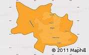 Political Shades Simple Map of Bulawayo, cropped outside