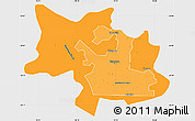 Political Shades Simple Map of Bulawayo, single color outside