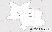 Silver Style Simple Map of Bulawayo, cropped outside