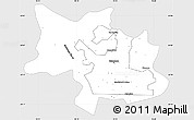 Silver Style Simple Map of Bulawayo, single color outside