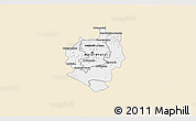 Classic Style 3D Map of Harare, single color outside