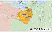 Political Shades 3D Map of Harare, lighten