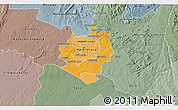 Political Shades 3D Map of Harare, semi-desaturated