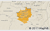 Political Shades 3D Map of Harare, shaded relief outside