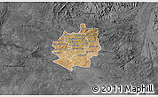 Satellite 3D Map of Harare rural, darken, desaturated