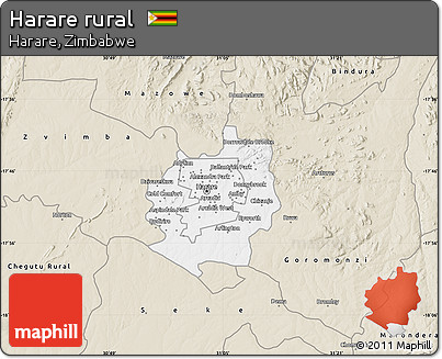Classic Style Map of Harare Rural