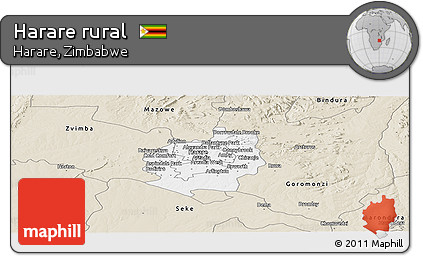 Classic Style Panoramic Map of Harare Rural