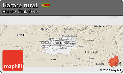 Classic Style Panoramic Map of Harare Rural