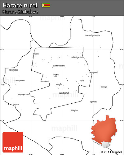 Blank Simple Map of Harare Rural