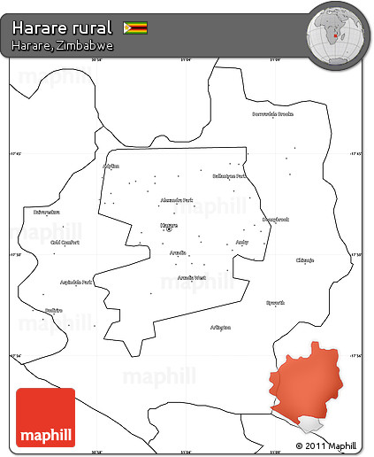 Blank Simple Map of Harare Rural