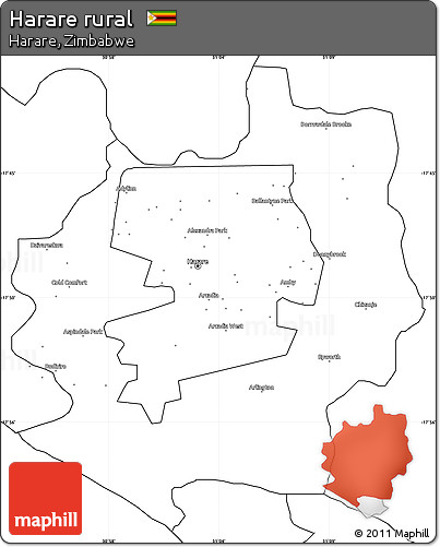 Blank Simple Map of Harare Rural