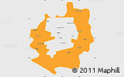 Political Simple Map of Harare rural, single color outside