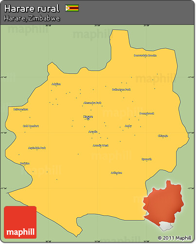Savanna Style Simple Map of Harare Rural, cropped outside