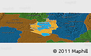 Political Panoramic Map of Harare, darken