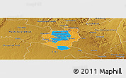 Political Panoramic Map of Harare, physical outside