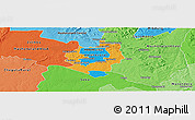 Political Panoramic Map of Harare, political shades outside