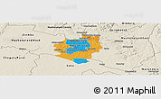 Political Panoramic Map of Harare, shaded relief outside