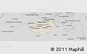 Shaded Relief Panoramic Map of Harare, desaturated