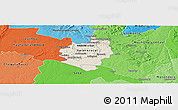 Shaded Relief Panoramic Map of Harare, political shades outside