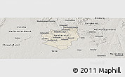 Shaded Relief Panoramic Map of Harare, semi-desaturated