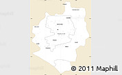 Classic Style Simple Map of Harare, single color outside