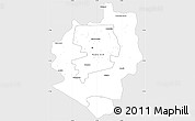 Silver Style Simple Map of Harare, single color outside