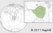 Savanna Style Location Map of Zimbabwe, blank outside