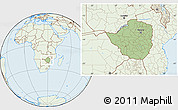 Savanna Style Location Map of Zimbabwe, lighten