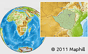 Savanna Style Location Map of Zimbabwe, physical outside