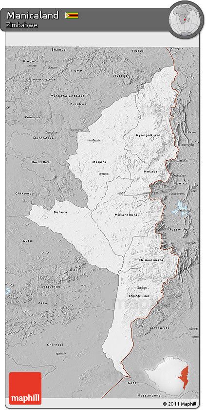Gray 3D Map of Manicaland