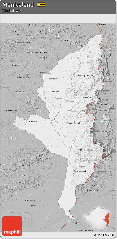 Gray 3D Map of Manicaland