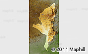 Physical 3D Map of Manicaland, darken