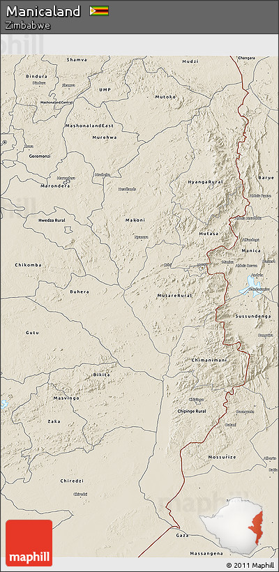 Shaded Relief 3D Map of Manicaland