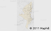Shaded Relief 3D Map of Manicaland, lighten, desaturated
