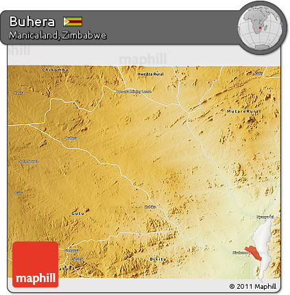 Physical 3D Map of Buhera
