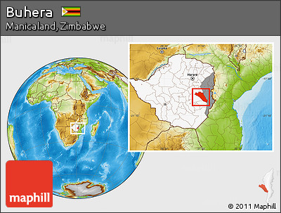Physical Location Map of Buhera, highlighted country, highlighted parent region