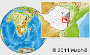 Physical Location Map of Buhera, highlighted country, highlighted parent region