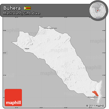 Gray Map of Buhera, single color outside