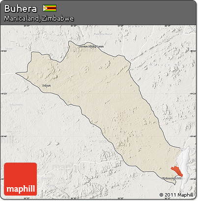 Shaded Relief Map of Buhera, lighten