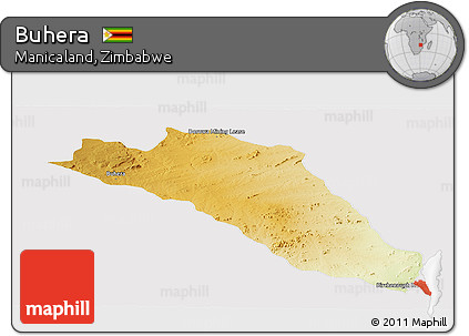 Physical Panoramic Map of Buhera, cropped outside