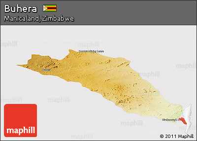 Physical Panoramic Map of Buhera, cropped outside