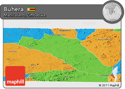 Political Panoramic Map of Buhera