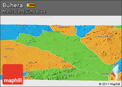 Political Panoramic Map of Buhera