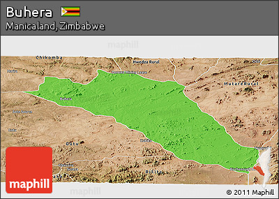 Political Panoramic Map of Buhera, satellite outside