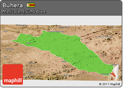 Political Panoramic Map of Buhera, satellite outside